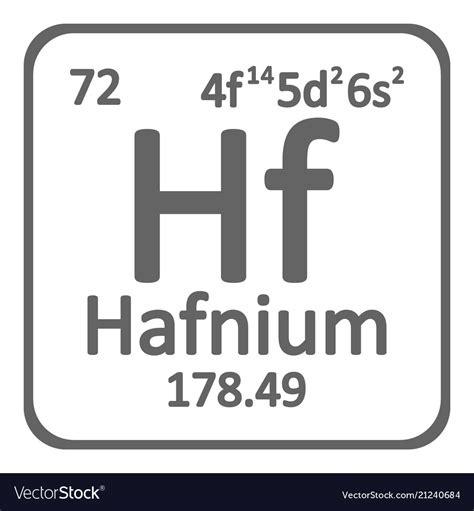 Periodic table element hafnium icon Royalty Free Vector