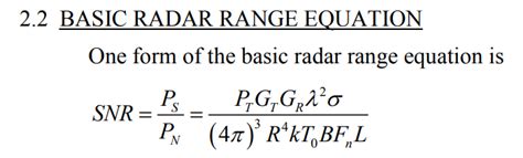 Correct Radar Range Equation for SNR at Detection - Signal Processing ...