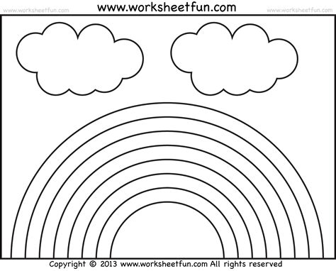 English Worksheet Color The Rainbow