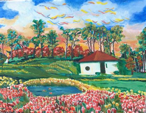 Country side of South Korea Painting by Jayce Kim | Saatchi Art