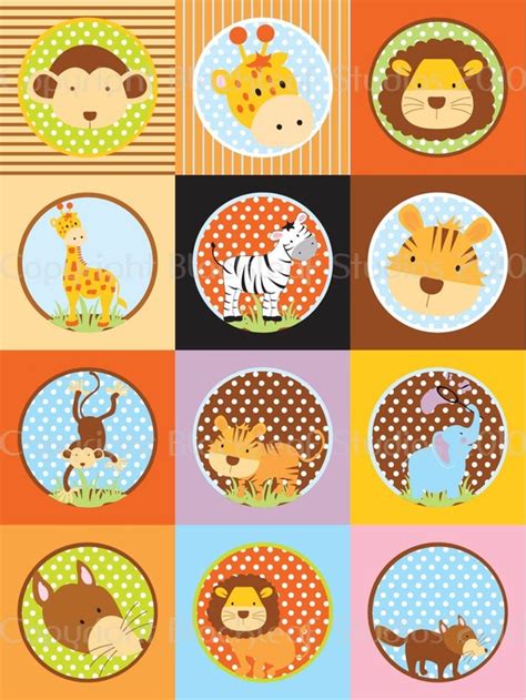 Items similar to DIY Printable Baby Animals Collage Sheet on Etsy