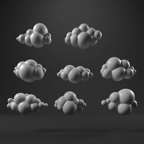 3d model cartoon clouds