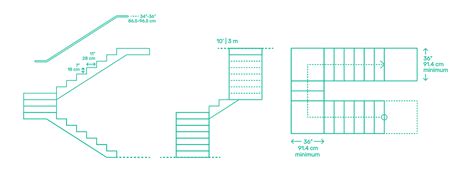 Quarter Landing | U-Shaped Stairs Dimensions & Drawings | Dimensions.Guide