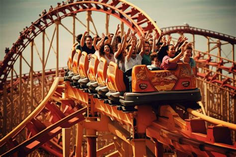 Kids enjoying roller coasters at an amusement park 30624855 Stock Photo ...