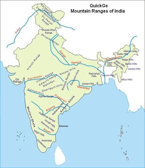 Mountain Ranges In India Map - Map Of Amarillo Texas