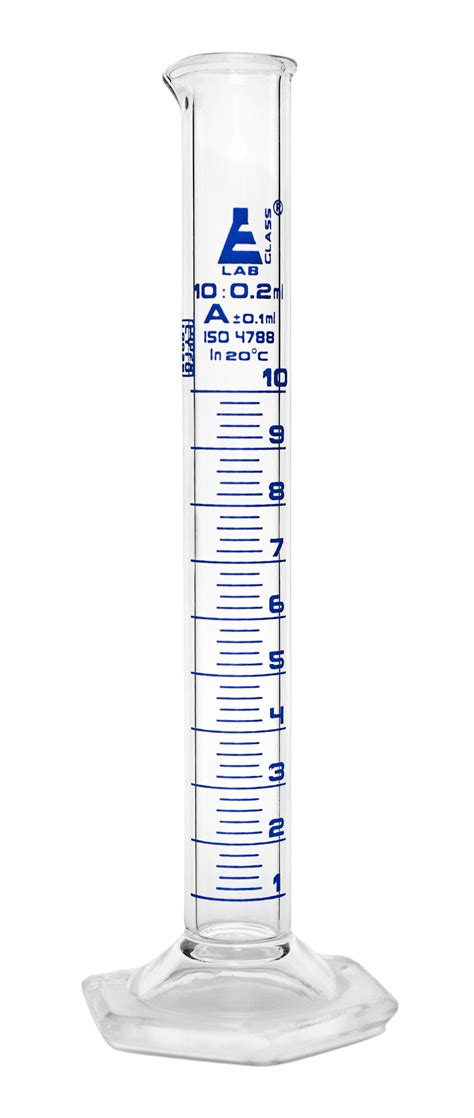 Graduated Cylinder, 10ml - Class A Tolerance ?0.10ml - Hexagonal Base ...