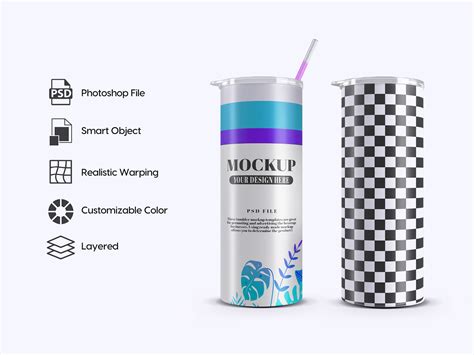 20oz skinny tumbler mockup + Free Sample :: Behance