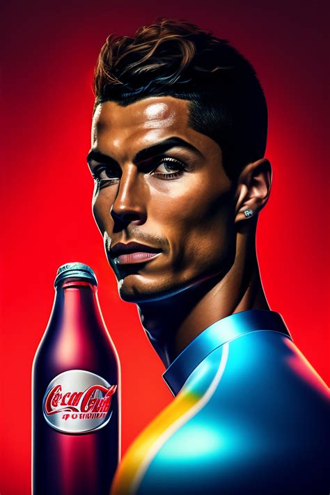 Lexica - Cristiano Ronaldo with coca cola in hand, confident half smile, dramatic lighting, 4k ...