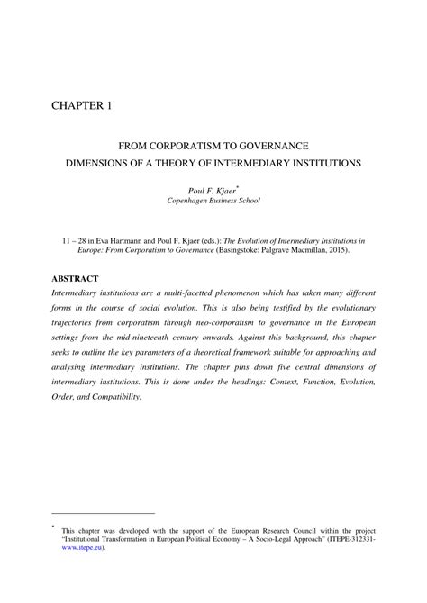 (PDF) From Corporatism to Governance: Dimensions of a Theory of ...