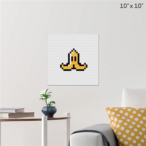 Mario Kart Banana Pixel Art Wall Poster - Build Your Own with Bricks! - BRIK