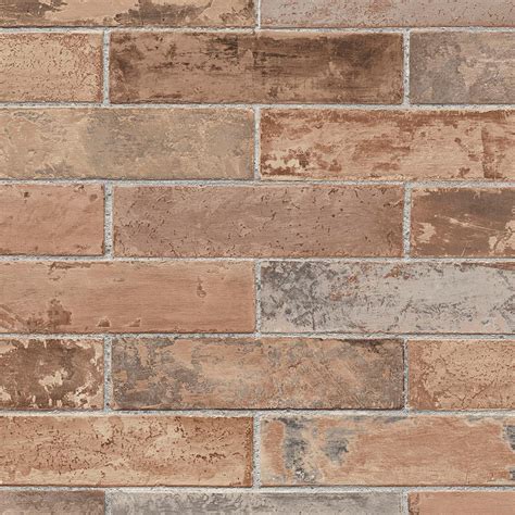 Red Realistic Pre-Pasted Brick Wallpaper-LL29534 - The Home Depot