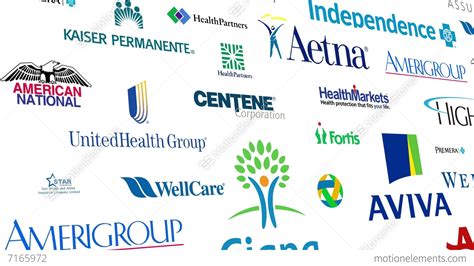 Health Insurance Brands Logo Loop Stock Animation | 7165972