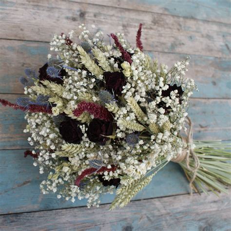 Rustic Winter Dried Flower Bouquet - Etsy