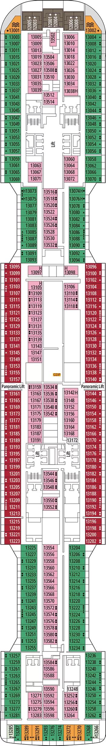 MSC Euribia Deck 13 deck 13 plan | Cruisedeckplans.com