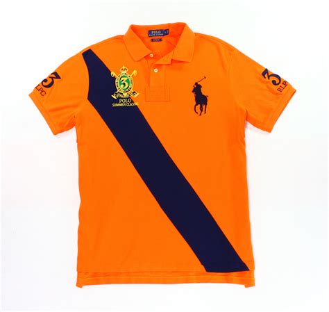 Polo Ralph Lauren - Polo Ralph Lauren NEW Orange Mens Size Large L Colorblock Polo Shirt ...