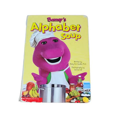 Barney Alphabet Soup Board Book 90s Vintage P815 - Etsy