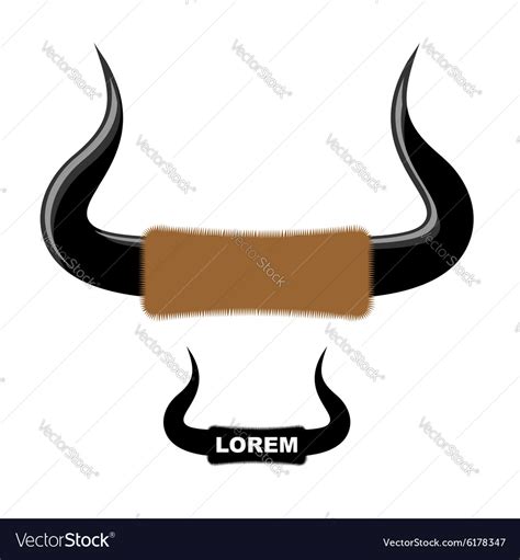 Big bull horn logo template emblem horns of animal