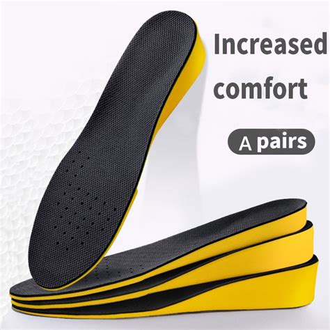 1.5-3.5cm Height Increase Insoles / Invisible Anti-shock Sports Insole / Breathable Orthopedic ...