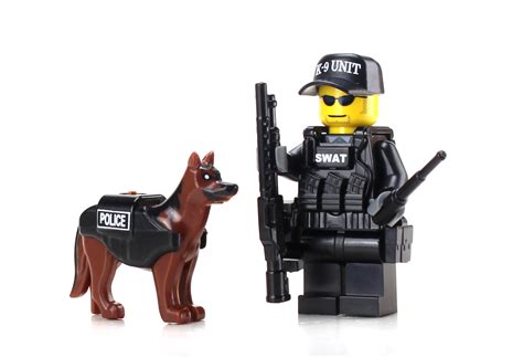 SWAT Police Officer K9 Made With Real LEGO® Minifigure