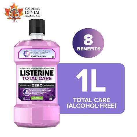 Listerine Total Care Zero Mild Mint Antiseptic Mouthwash, Alcohol Free ...