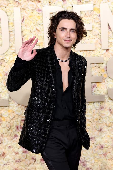 Timothée Chalamet Rocks Celine Homme at Golden Globes 2024