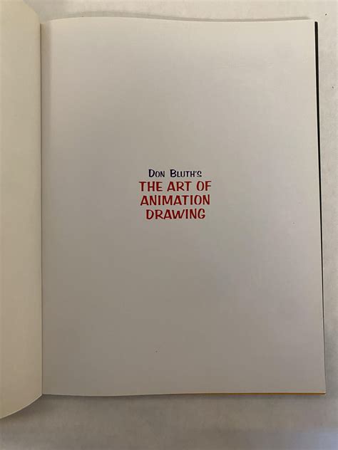 DON BLUTH'S ART OF ANIMATION DRAWING by Don Bluth - Paperback - 2005 ...