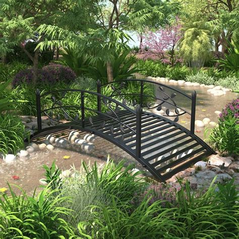 FUFU&GAGA 4 ft. Decorative Metal Garden Bridge Arch Bridge with ...