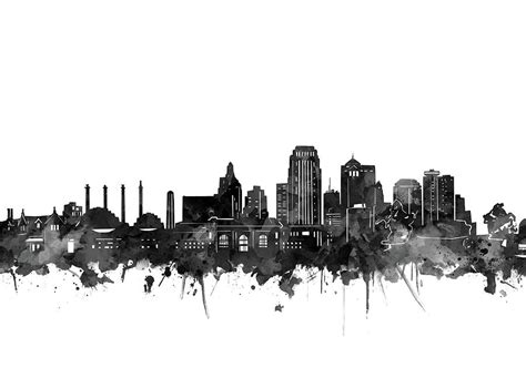 Kansas City Skyline Black And White Digital Art by Bekim M - Fine Art America