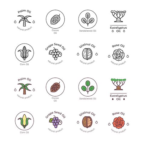 Premium Vector | Organic cosmetics ingredients icons set