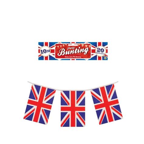 UNION JACK 20 FLAGS BUNTING 10M (12s) - W J Nigh and Sons Ltd