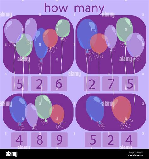 count how many balls are in the rebus picture for children under 6 years old Stock Vector Image ...