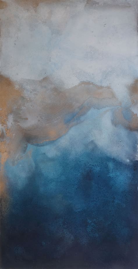 "Tidal Wave" 24 x 48" abstract painting by Karlin Meehan