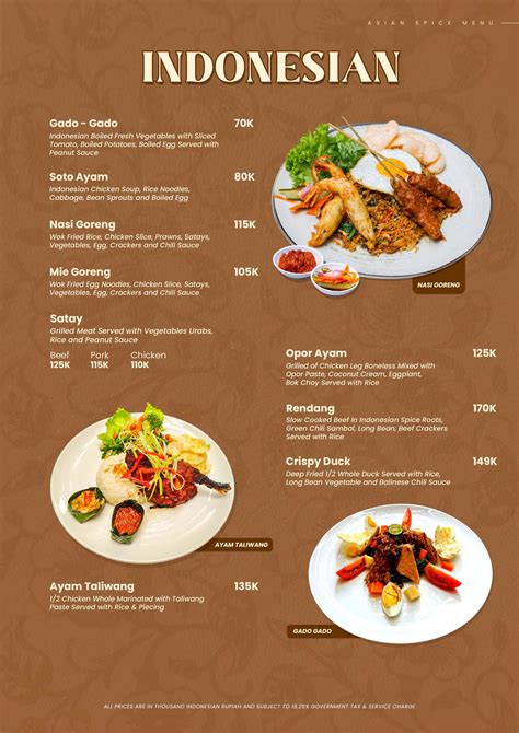 Menu - Legian Hotel Bali - Rama Residence Padma