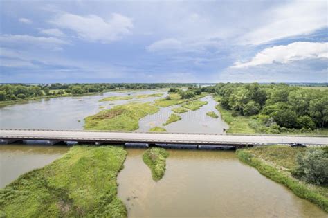 Platte River in Nebraska - Aerial View Stock Image - Image of landscape ...