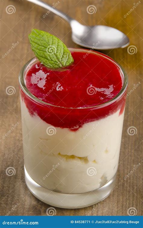 Yogurt with Strawberry Mouse in a Dessert Glass Stock Image - Image of creamy, diet: 84538771