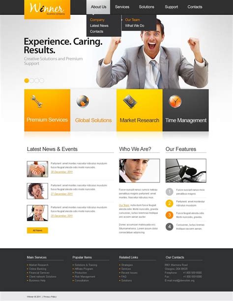 Business Flash CMS Template #Flash #Business #Template | Psd templates, Photoshop web design ...