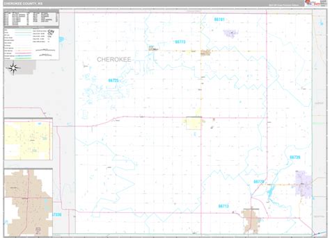 Cherokee County, KS Wall Map Premium Style by MarketMAPS - MapSales