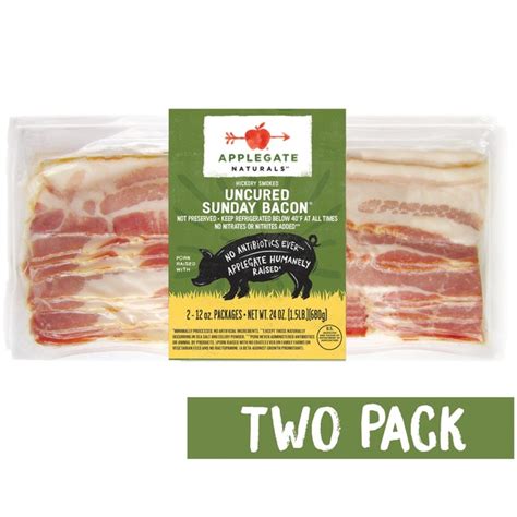 Applegate Hickory Smoked Uncured Sunday Bacon (12 oz) - Instacart