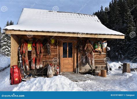 Cave Exploration Equipment Hanged on a Wooden Cabin Editorial Photography - Image of caving ...