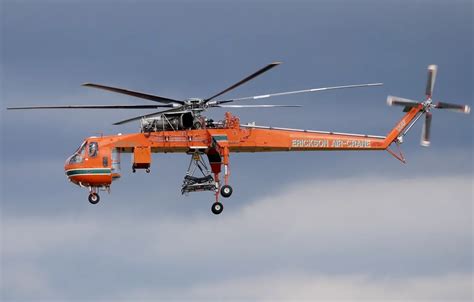 Wallpaper the sky, crane, large, helicopter, air, capacity, Sikorsky S ...