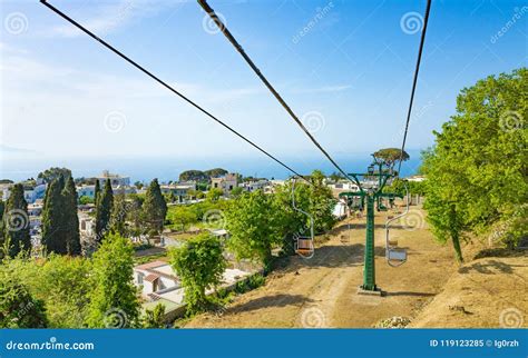 Chairlift in Anacapri at Capri Island, Italy Stock Image - Image of travel, capri: 119123285