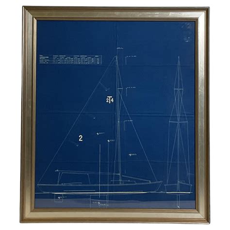 Yacht Blueprint Of A Sailing Yacht For Sale at 1stDibs