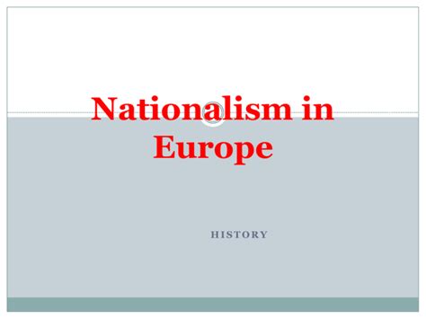 Nationalism in Europe