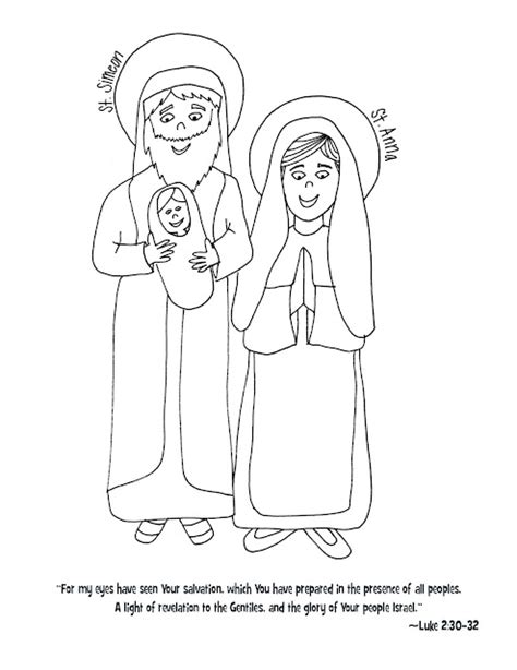 Look to Him and be Radiant: Sts. Simeon & Anna Coloring Page