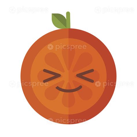 Emoji - enjoy orange with happy smile. Isolated vector Free Photo ...