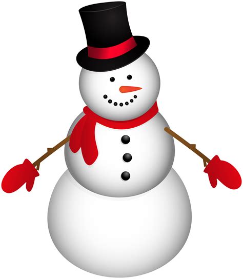 Snowman with Red Scarf PNG Clip Art Image | Gallery Yopriceville - Clip Art Library