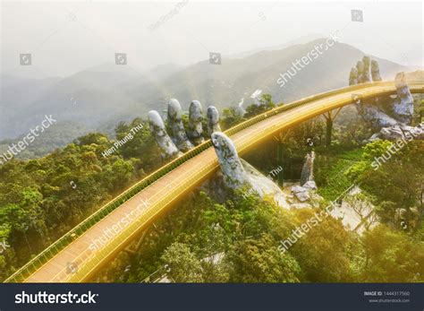 Aerial View Golden Bridge Lifted By Stock Photo 1444317560 | Shutterstock