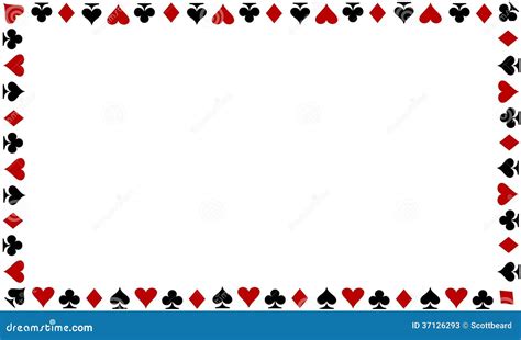 Playing Cards Border On White Background Stock Photos - Image: 37126293