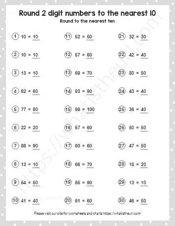 Round to the nearest ten up to 100 - Exercise 3 - Your Home Teacher