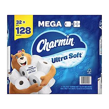 Charmin Ultra Soft Toilet Paper Mega Rolls, 32 ct. | BJ's Wholesale Club